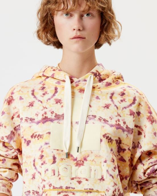 Isabel Marant ženy mansel oversized mikina s potlačou V6XH416 oblečenie žltá