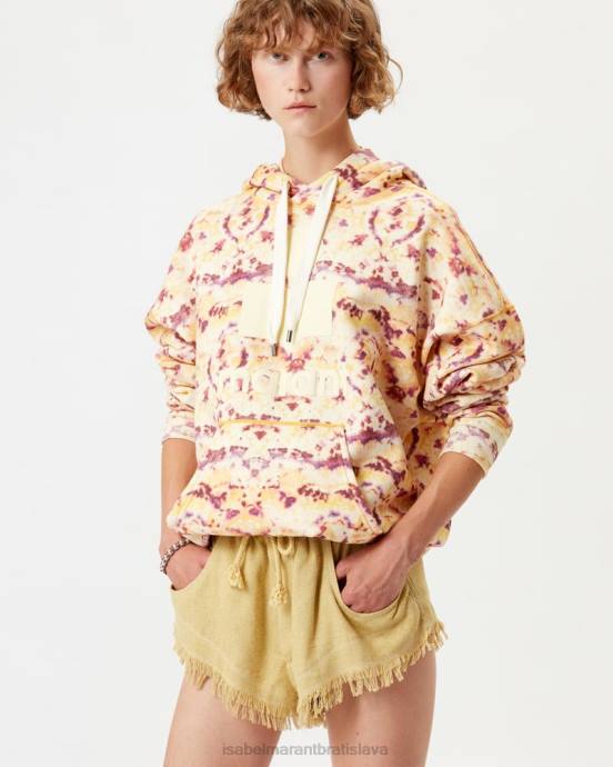 Isabel Marant ženy mansel oversized mikina s potlačou V6XH416 oblečenie žltá