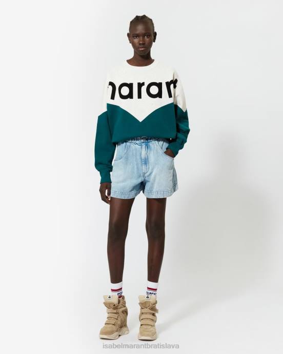 Isabel Marant ženy mikina houston two tone ''marant'' V6XH382 oblečenie modrozelený