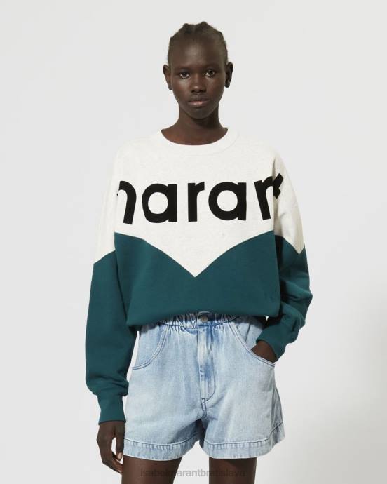 Isabel Marant ženy mikina houston two tone ''marant'' V6XH382 oblečenie modrozelený