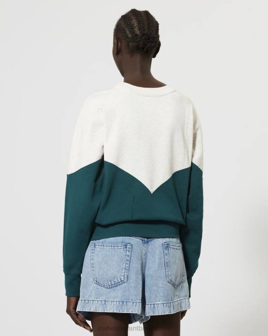 Isabel Marant ženy mikina houston two tone ''marant'' V6XH382 oblečenie modrozelený