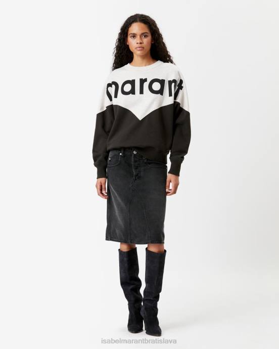 Isabel Marant ženy mikina s dvojfarebným logom houston V6XH381 oblečenie vyblednutá čierna