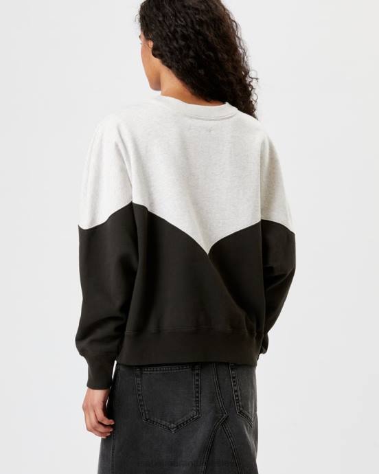 Isabel Marant ženy mikina s dvojfarebným logom houston V6XH381 oblečenie vyblednutá čierna