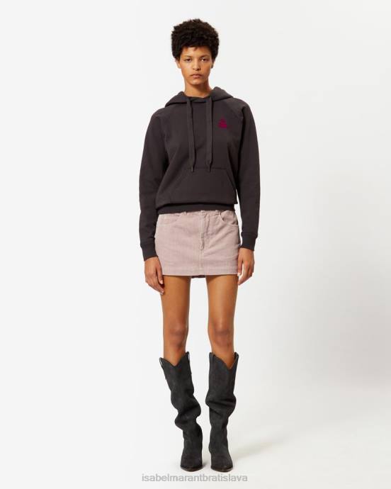 Isabel Marant ženy mikina s kapucňou s logom malibu V6XH410 oblečenie vyblednutá noc/fuchsiová
