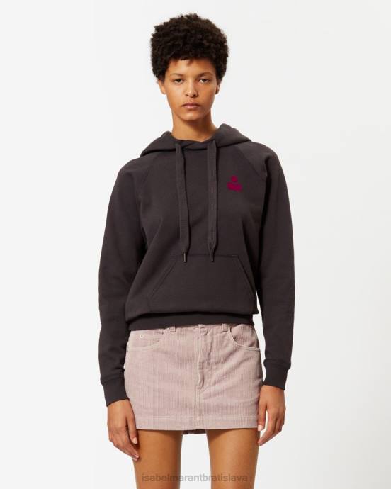 Isabel Marant ženy mikina s kapucňou s logom malibu V6XH410 oblečenie vyblednutá noc/fuchsiová