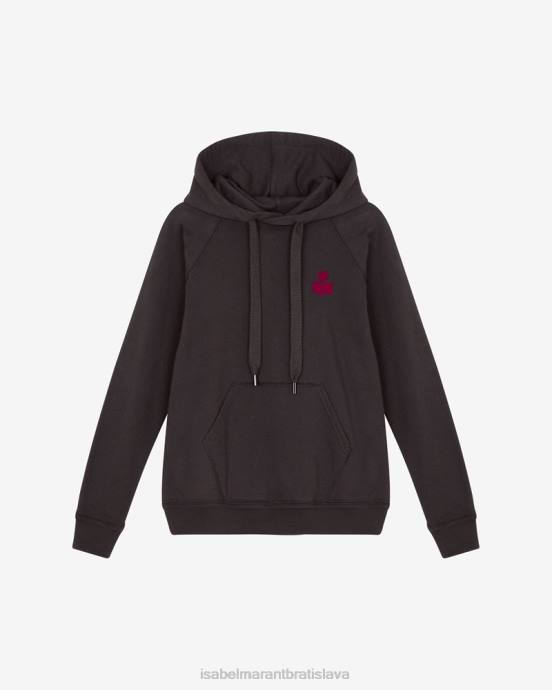 Isabel Marant ženy mikina s kapucňou s logom malibu V6XH410 oblečenie vyblednutá noc/fuchsiová