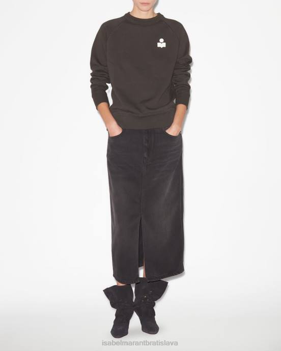 Isabel Marant ženy mikina s logom milla V6XH405 oblečenie vyblednutá čierna/ecru