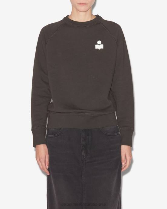 Isabel Marant ženy mikina s logom milla V6XH405 oblečenie vyblednutá čierna/ecru