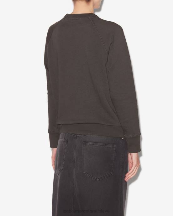 Isabel Marant ženy mikina s logom milla V6XH405 oblečenie vyblednutá čierna/ecru