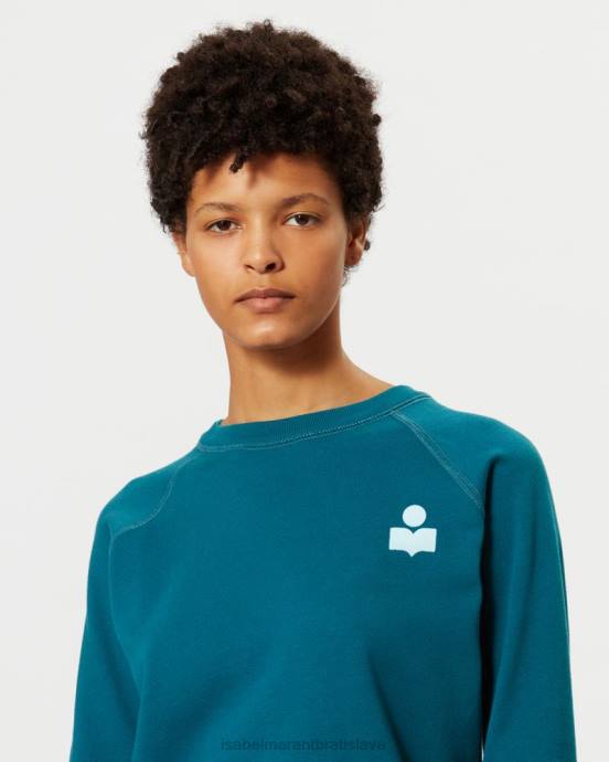 Isabel Marant ženy mikina s logom milla V6XH408 oblečenie modrozelená/ľadová modrá