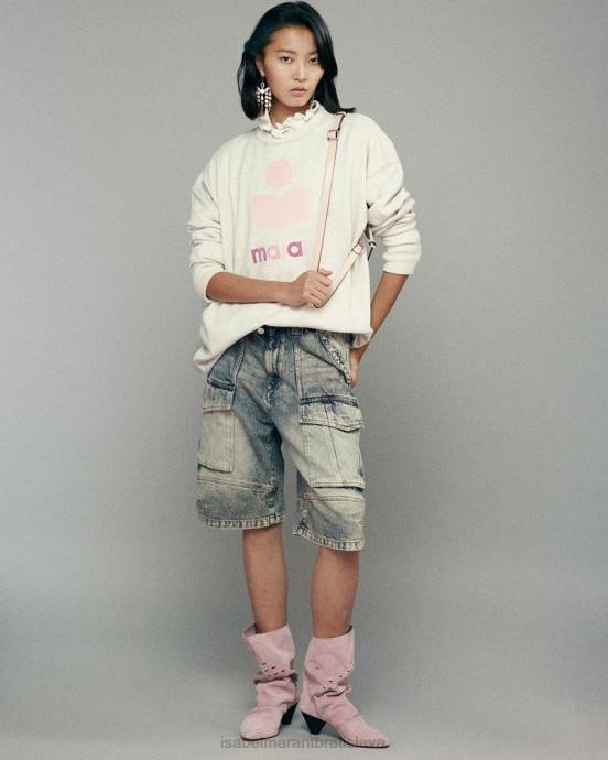 Isabel Marant ženy mikina s logom mindy V6XH384 oblečenie ecru