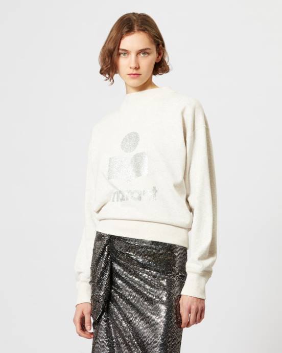 Isabel Marant ženy mikina s logom moby V6XH365 oblečenie ecru