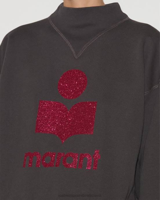 Isabel Marant ženy mikina s logom moby V6XH367 oblečenie vyblednutá noc/ružová