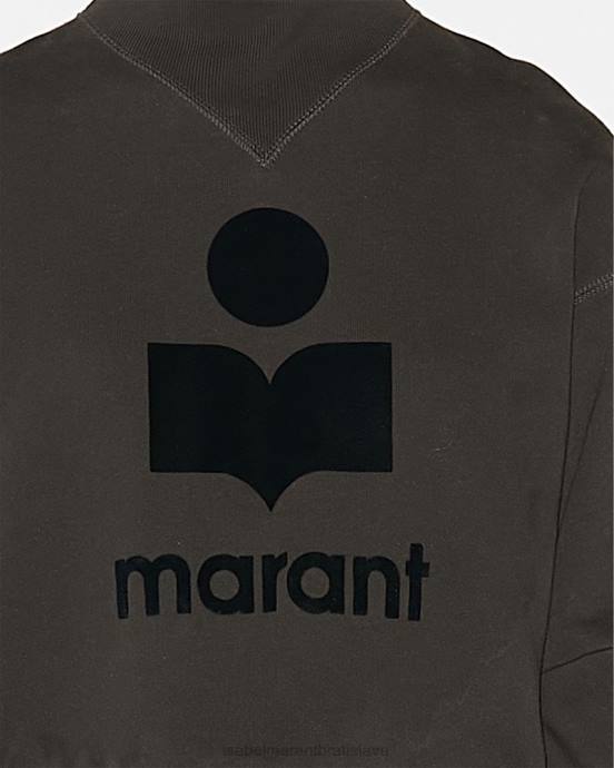 Isabel Marant ženy mikina s logom moby V6XH368 oblečenie vyblednutá čierna