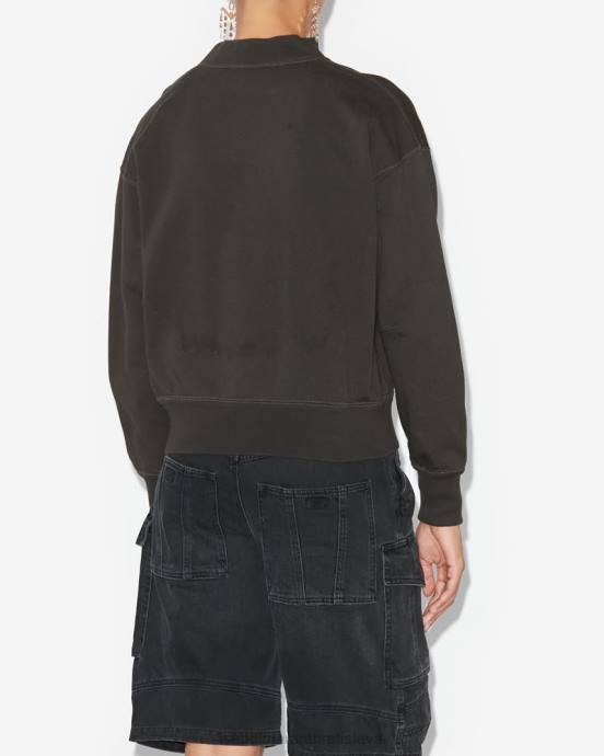 Isabel Marant ženy mikina s logom moby V6XH368 oblečenie vyblednutá čierna