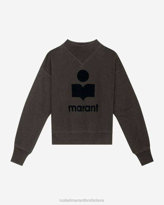 Isabel Marant ženy mikina s logom moby V6XH368 oblečenie vyblednutá čierna