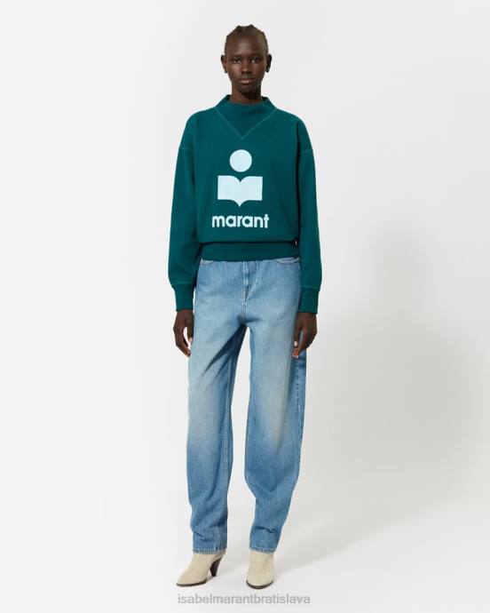 Isabel Marant ženy mikina s logom moby V6XH371 oblečenie modrozelená/ľadová modrá