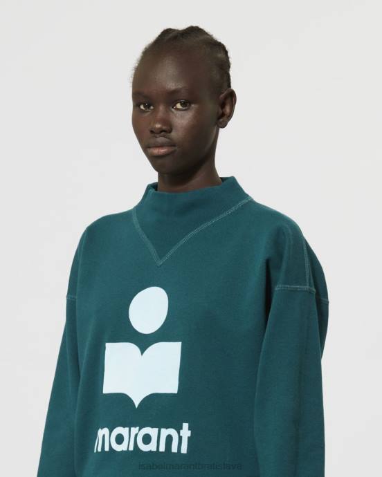 Isabel Marant ženy mikina s logom moby V6XH371 oblečenie modrozelená/ľadová modrá