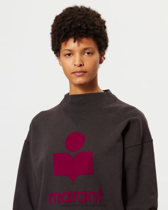 Isabel Marant ženy mikina s logom moby V6XH373 oblečenie vyblednutá noc/fuchsiová