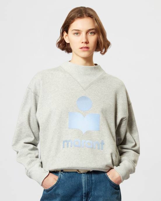 Isabel Marant ženy mikina s logom moby V6XH377 oblečenie sivá