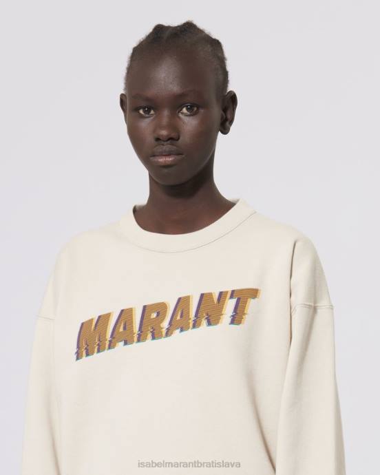 Isabel Marant ženy mikina s logom mobyli V6XH399 oblečenie ecru/oranžová