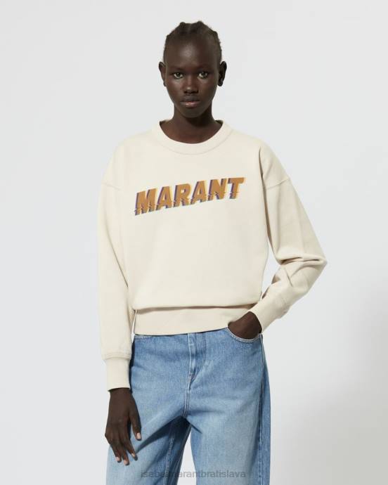 Isabel Marant ženy mikina s logom mobyli V6XH399 oblečenie ecru/oranžová