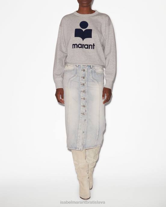Isabel Marant ženy mikina s logom mobyli V6XH415 oblečenie sivá/polnočná