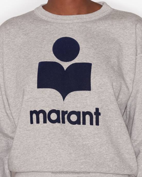 Isabel Marant ženy mikina s logom mobyli V6XH415 oblečenie sivá/polnočná