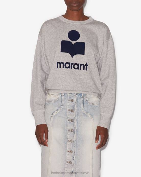 Isabel Marant ženy mikina s logom mobyli V6XH415 oblečenie sivá/polnočná