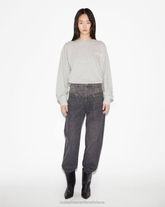 Isabel Marant ženy mikina s tieňovým logom V6XH255 oblečenie sivá