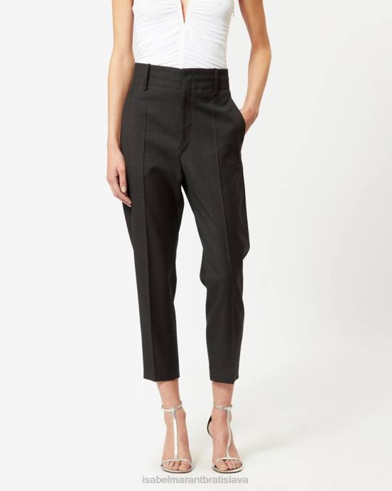 Isabel Marant ženy panenské vlnené nohavice naolia V6XH305 oblečenie antracitová