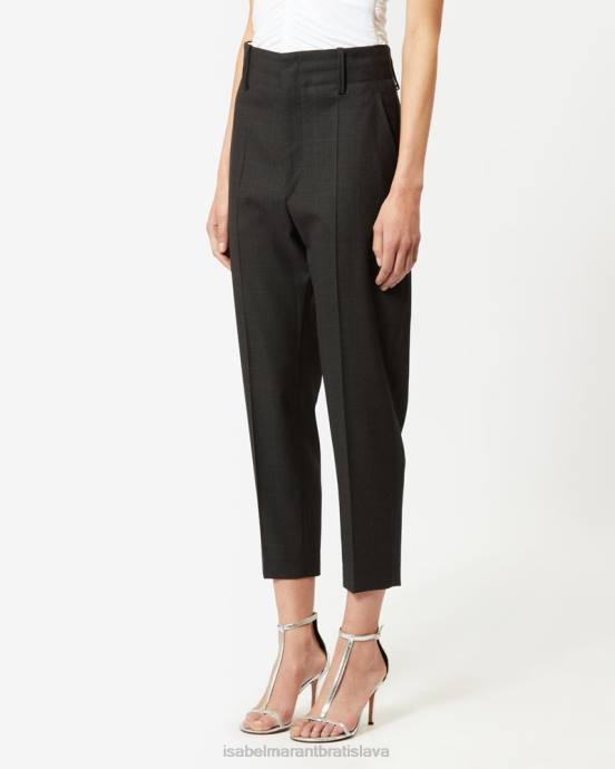 Isabel Marant ženy panenské vlnené nohavice naolia V6XH305 oblečenie antracitová