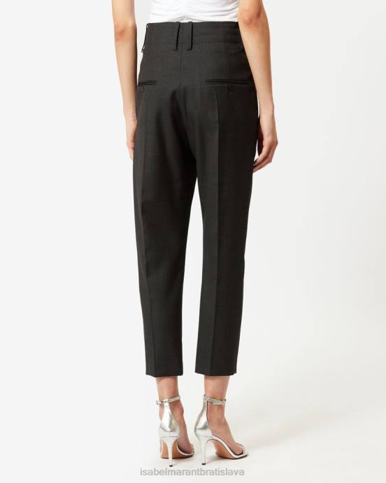 Isabel Marant ženy panenské vlnené nohavice naolia V6XH305 oblečenie antracitová