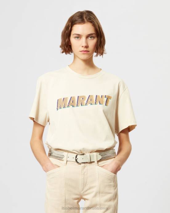 Isabel Marant ženy Bavlnené tričko edwige ''marant'' V6XH420 oblečenie ecru/oranžová