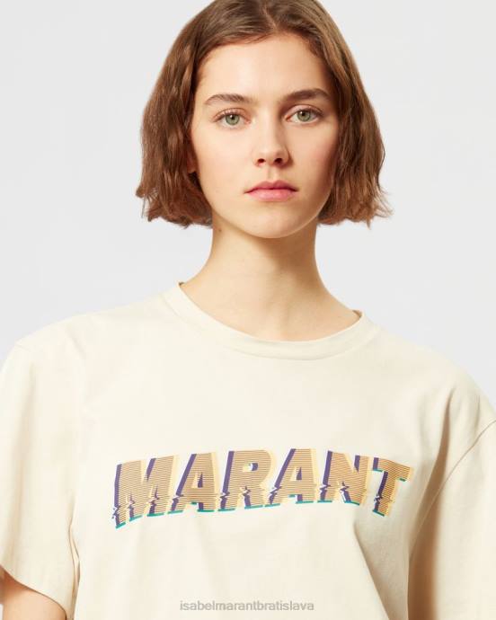 Isabel Marant ženy Bavlnené tričko edwige ''marant'' V6XH420 oblečenie ecru/oranžová