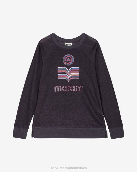Isabel Marant ženy ľanové tričko kiefferf V6XH436 oblečenie vyblednutá noc