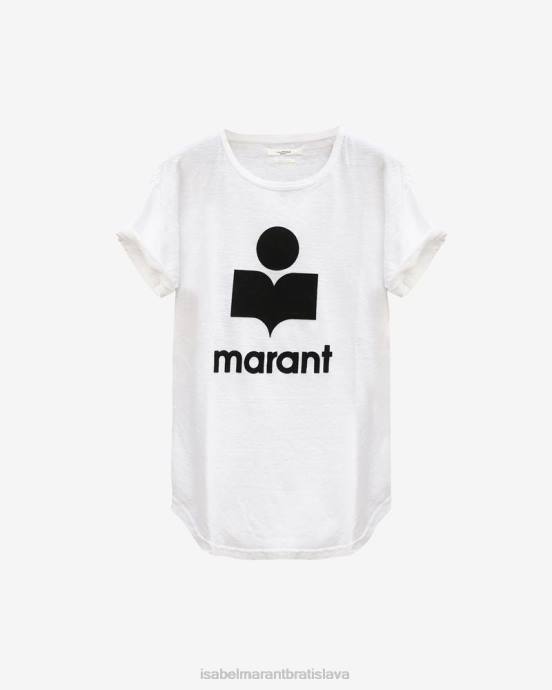 Isabel Marant ženy ľanové tričko s logom koldi V6XH431 oblečenie biely