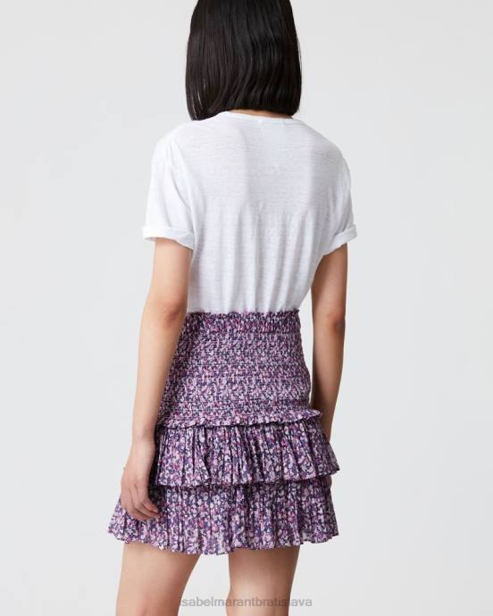 Isabel Marant ženy ľanové tričko s logom koldi V6XH432 oblečenie biely