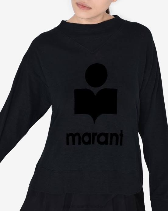 Isabel Marant ženy tričko s dlhým rukávom s logom kilsen V6XH434 oblečenie čierna