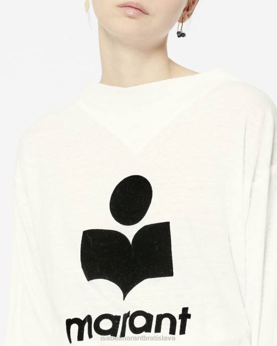 Isabel Marant ženy tričko s dlhým rukávom s logom kilsen V6XH435 oblečenie biely