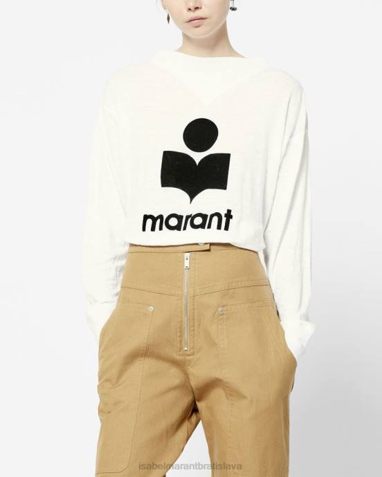 Isabel Marant ženy tričko s dlhým rukávom s logom kilsen V6XH435 oblečenie biely