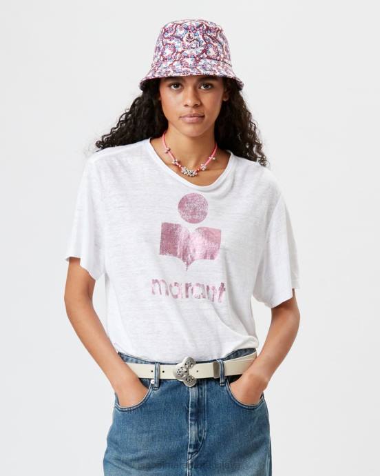 Isabel Marant ženy tričko s logom zewel V6XH428 oblečenie ružová/biela