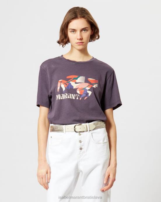 Isabel Marant ženy tričko s logom zewel V6XH446 oblečenie polnočná/oranžová