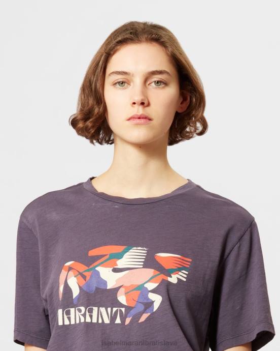 Isabel Marant ženy tričko s logom zewel V6XH446 oblečenie polnočná/oranžová