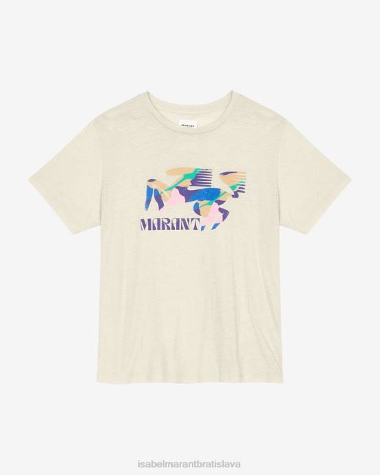 Isabel Marant ženy tričko s logom zewel V6XH447 oblečenie ecru/modrá