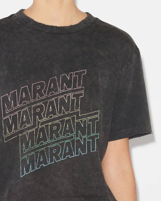 Isabel Marant ženy tričko zoeline V6XH422 oblečenie vyblednutá čierna