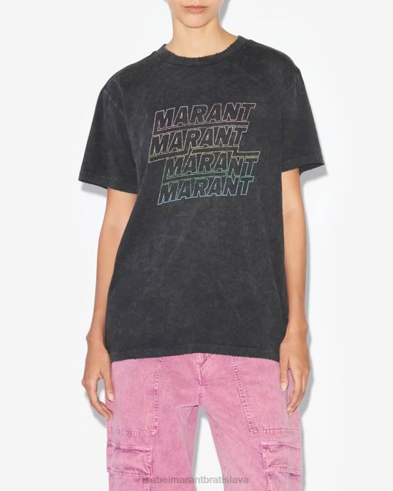 Isabel Marant ženy tričko zoeline V6XH422 oblečenie vyblednutá čierna